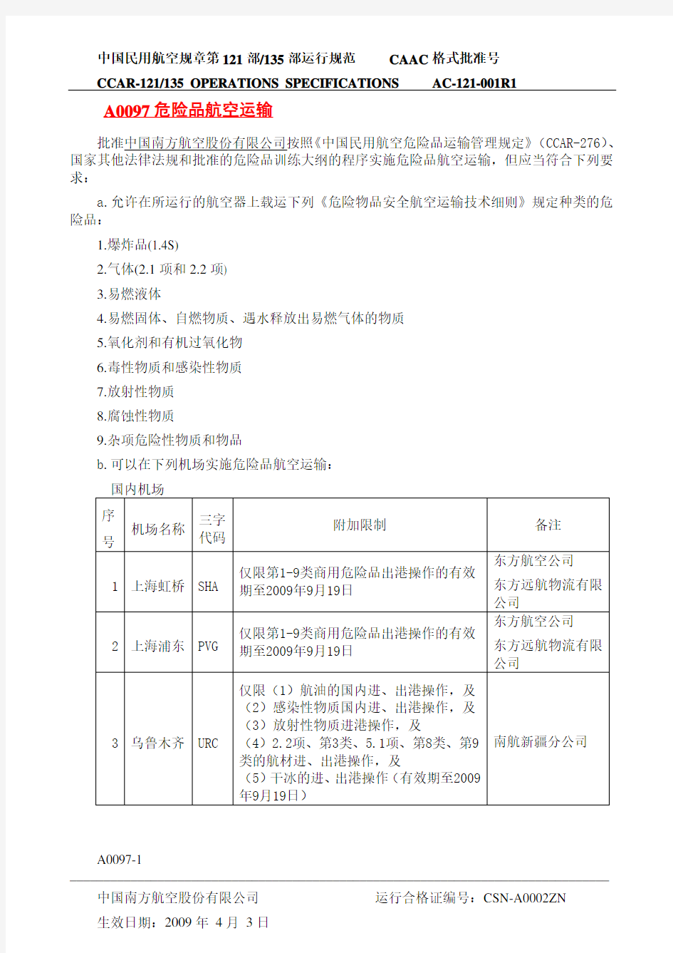 民航法规——CCAR-121部