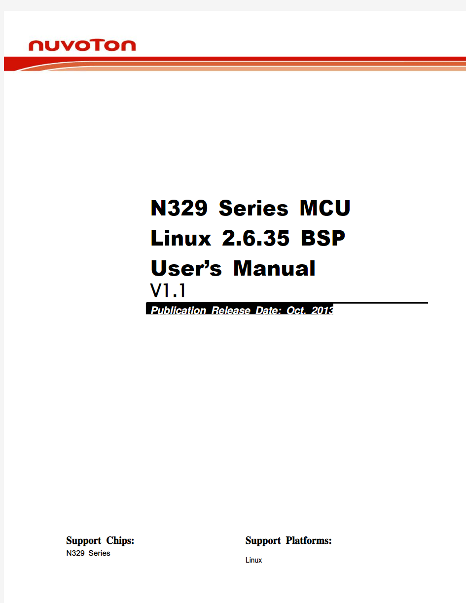 N329 Series MCU Linux 2.6.35 BSP User's Manual