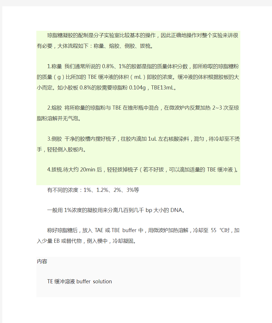 琼脂糖凝胶的配制是分子实验室比较基本的操作