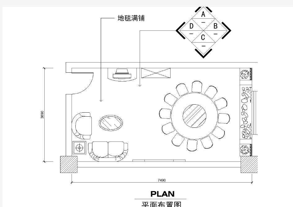 【CAD图纸】餐厅包间详图平面布置图(精美图例)