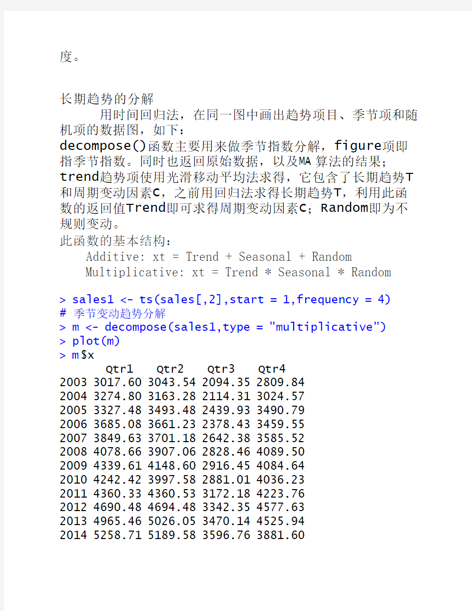 时间序列分解结果