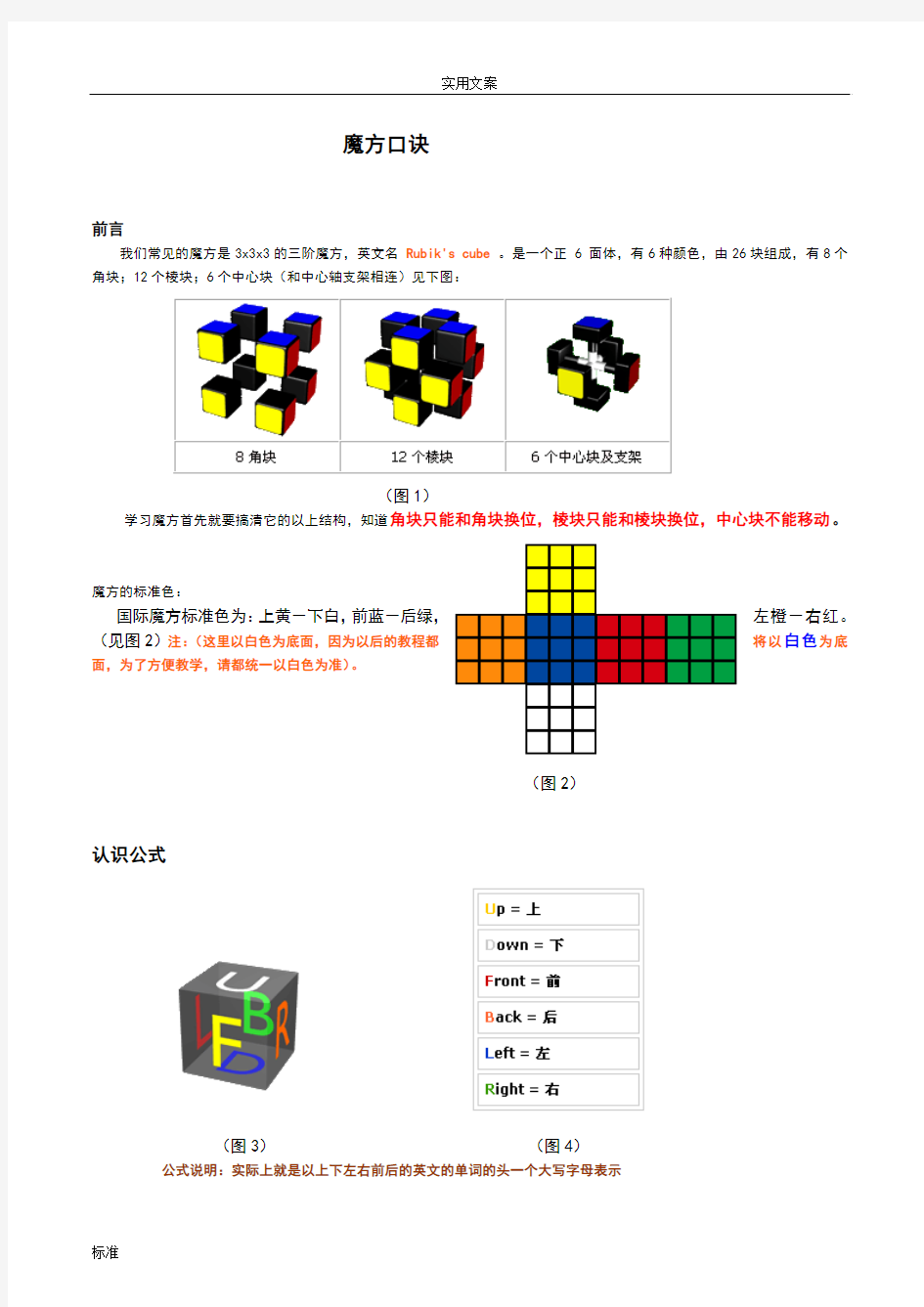 初学者使用地魔方口诀