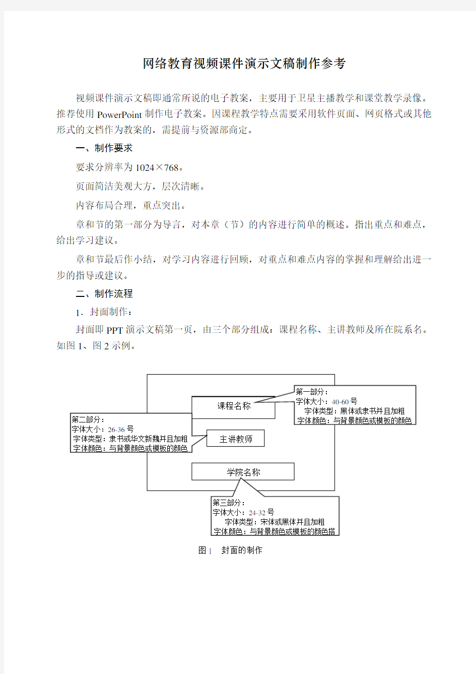 网络教育视频课件演示文稿制作参考第五章视频课件演示文稿制作参考