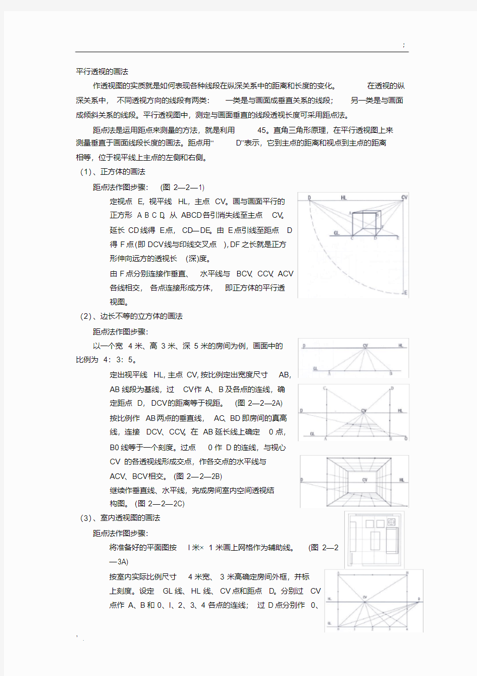 平行透视的画法