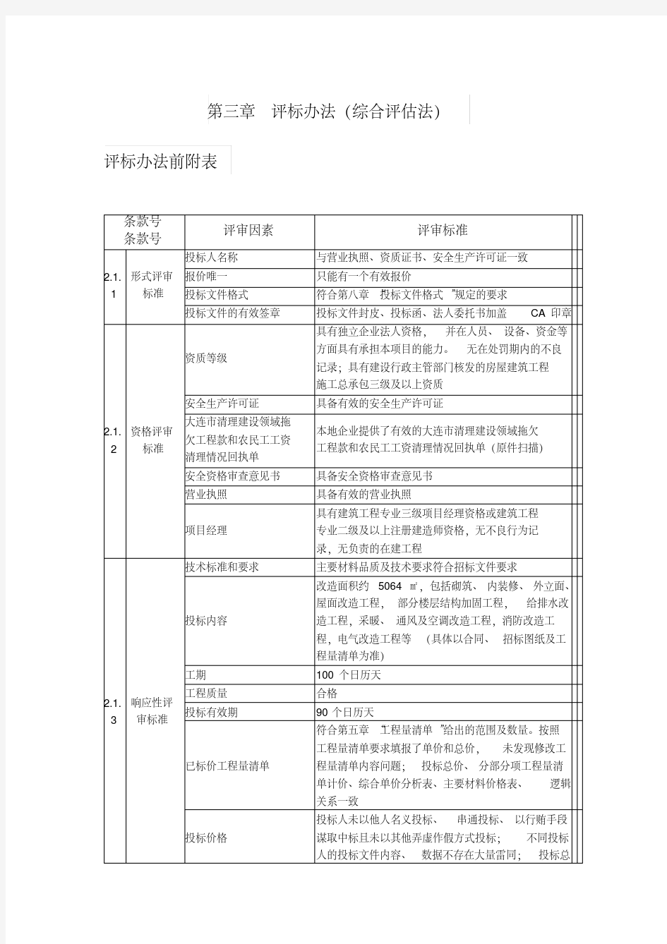 评标办法综合评估法