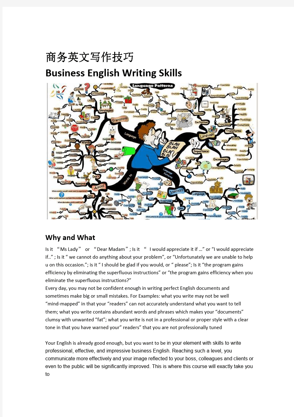 商务英语写作课程, 商务英语写作技巧,商务英语写作参考