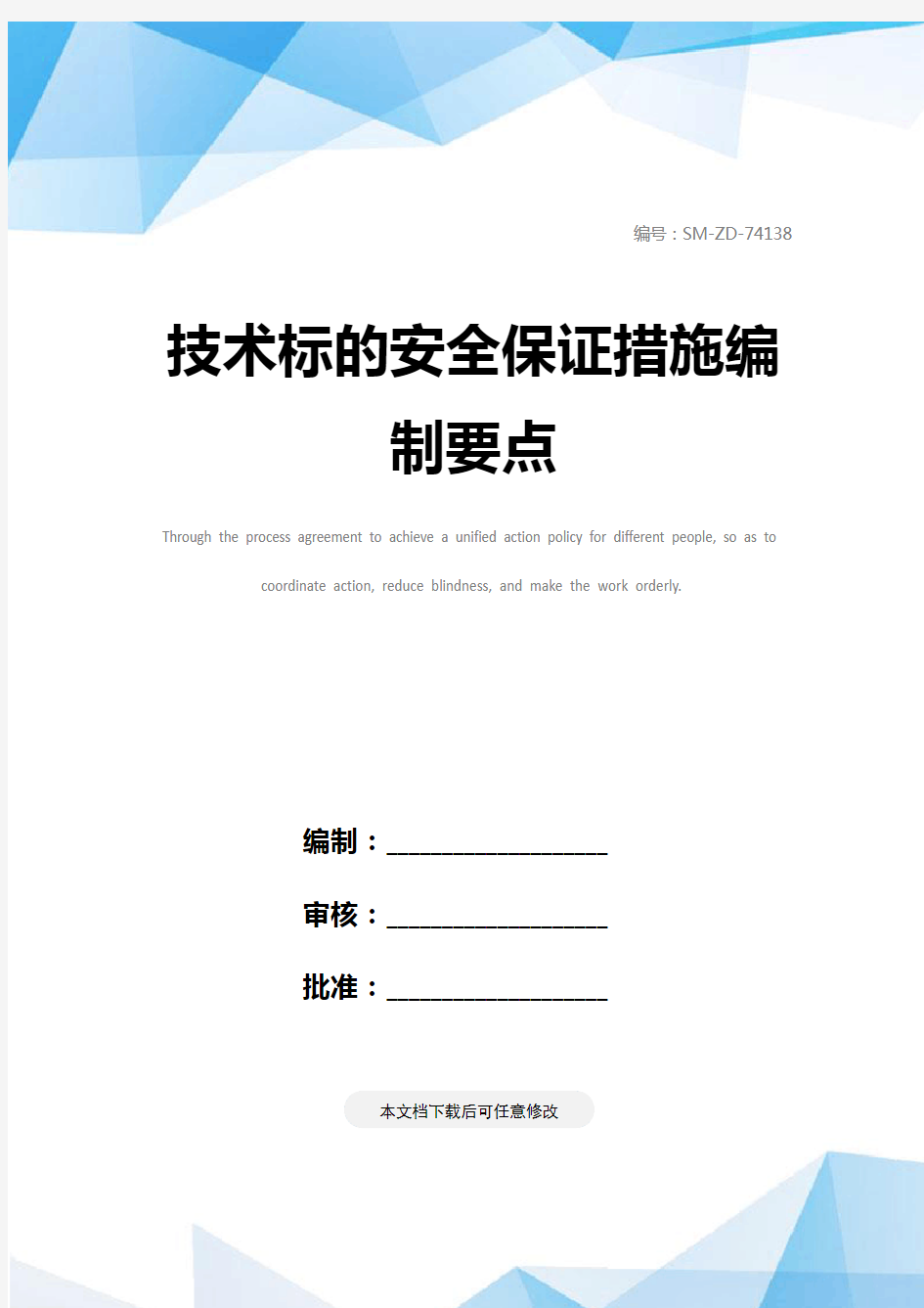 技术标的安全保证措施编制要点