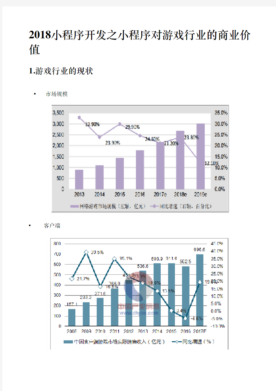 2018小程序开发之小程序对游戏行业的商业价值