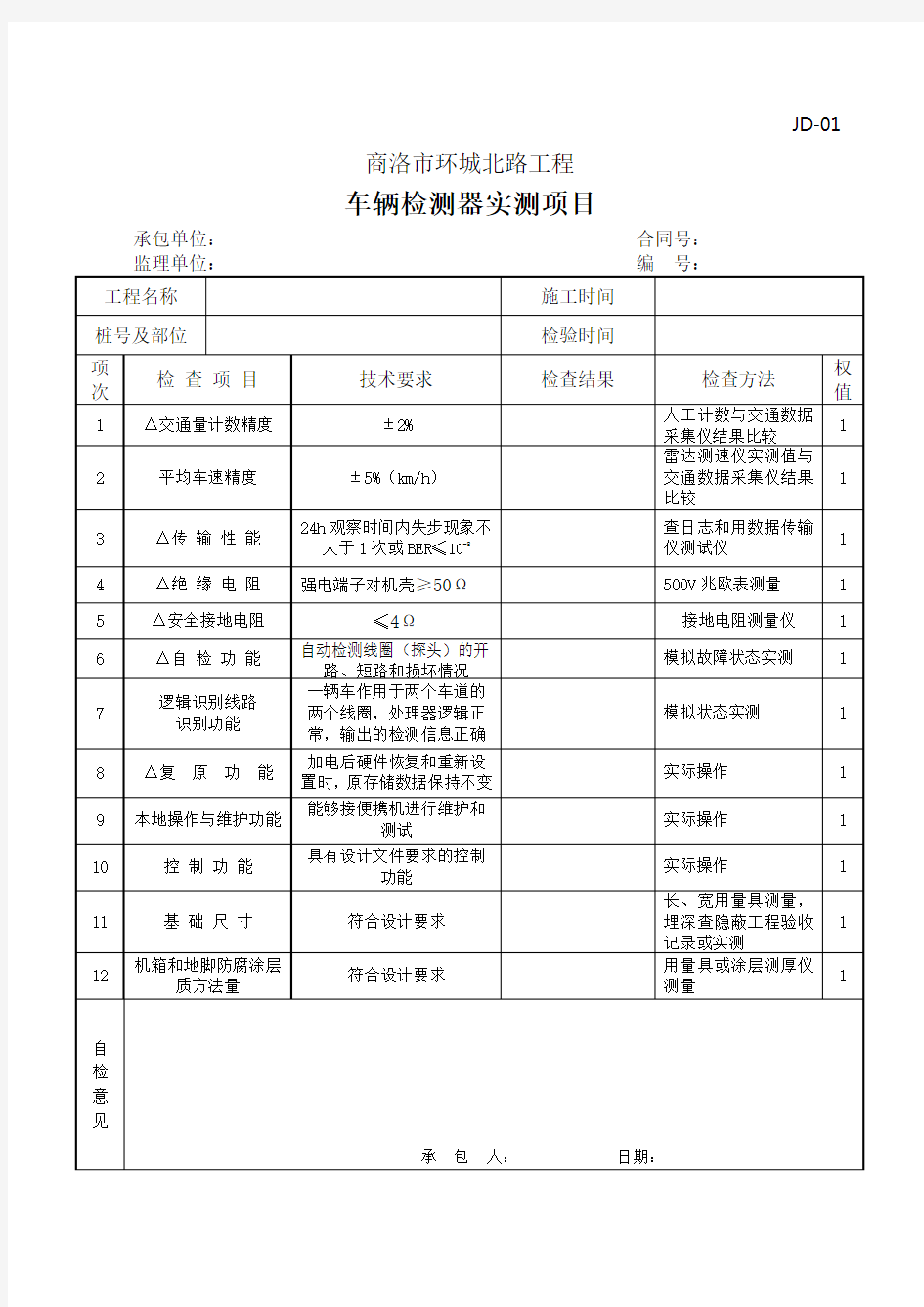 机电工程资料表格