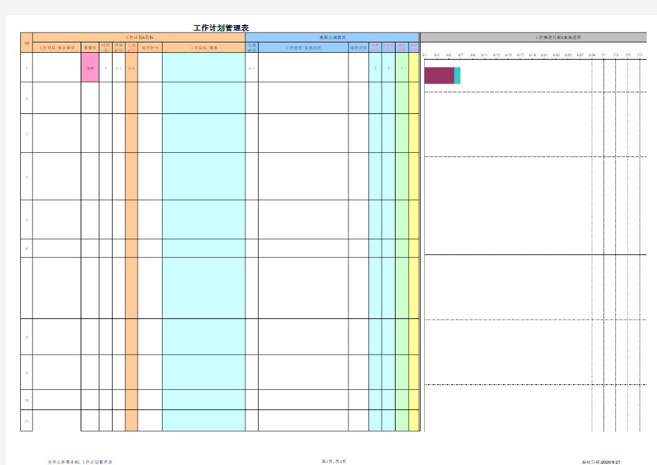 EXCEL实用模版.工作计划表