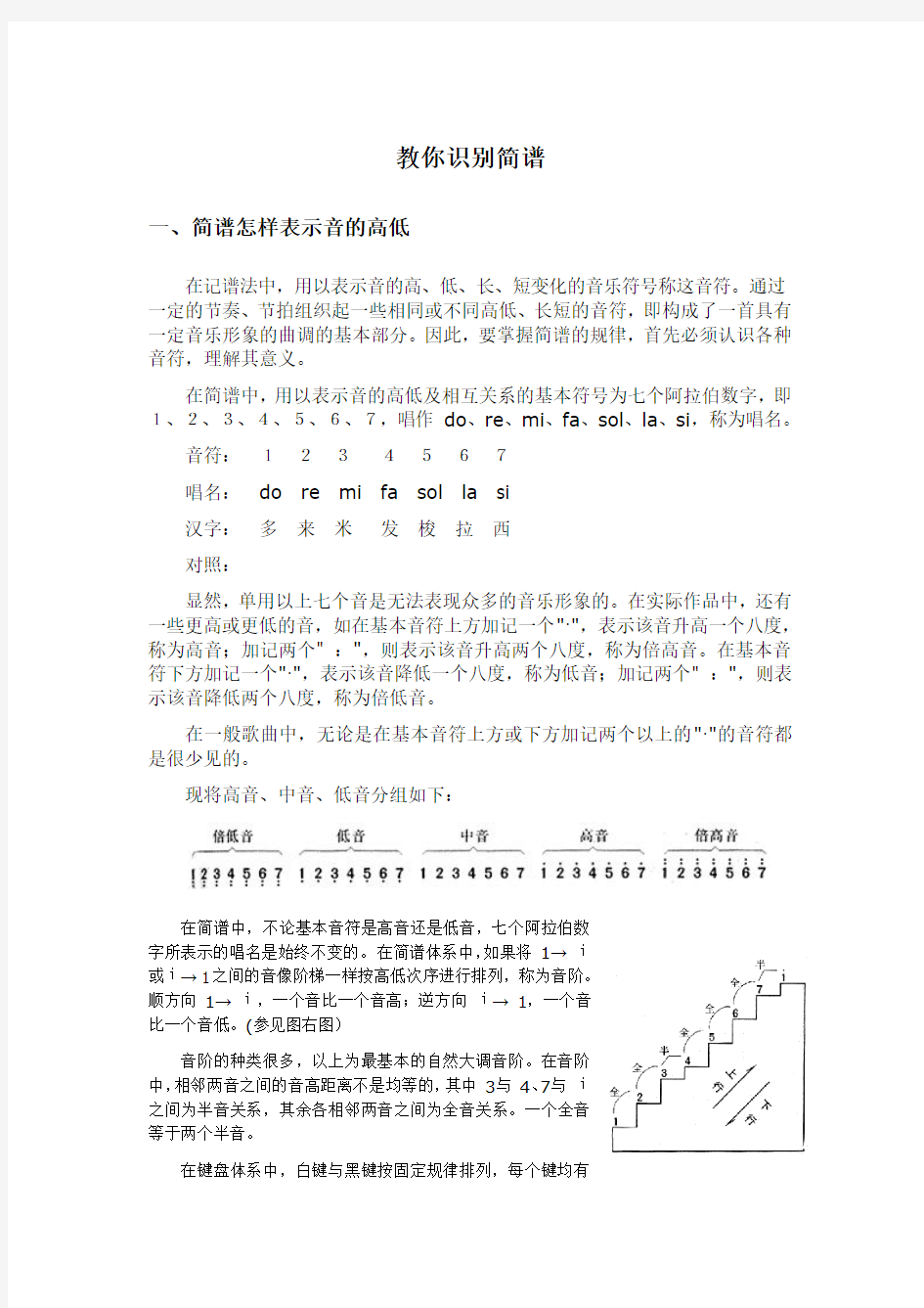 最新音乐-简谱入门教程