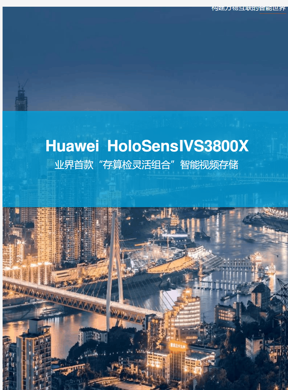 机器视觉HoloSens IVS3800X智能视频存储白皮书