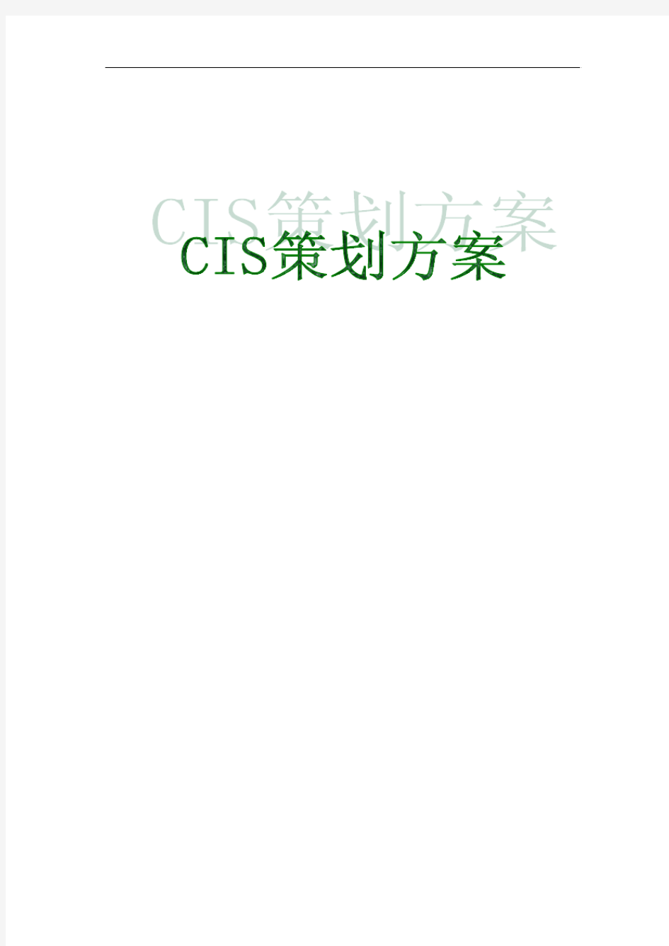 CIS策划方案