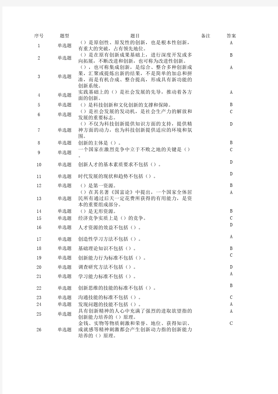 继续教育 创新理论和实践理论试题和答案