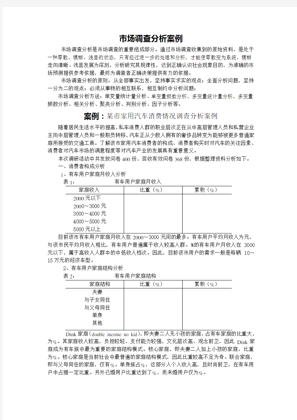 市场调查案例分析