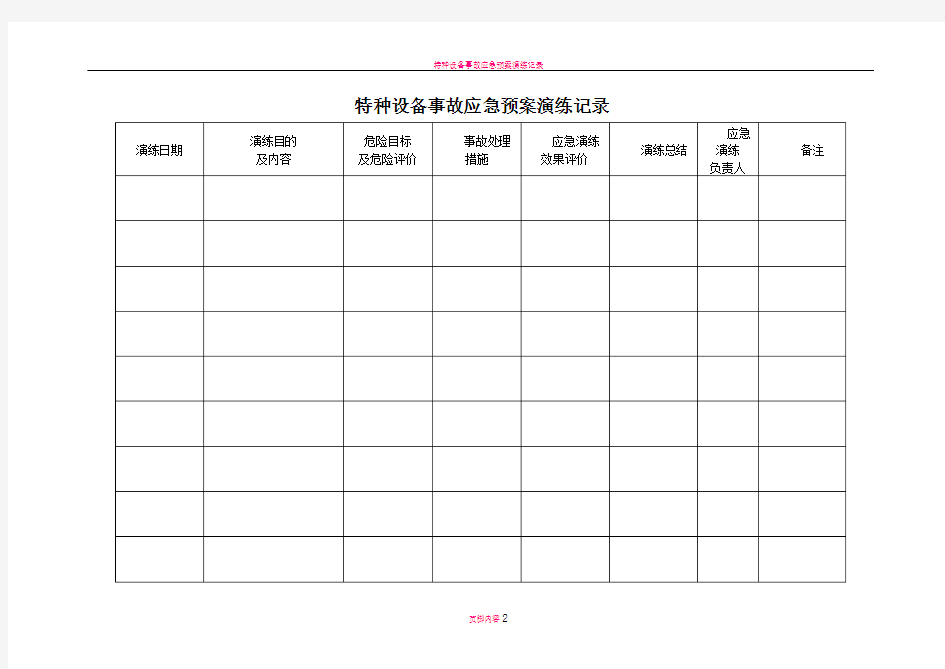 特种设备事故应急预案演练记录