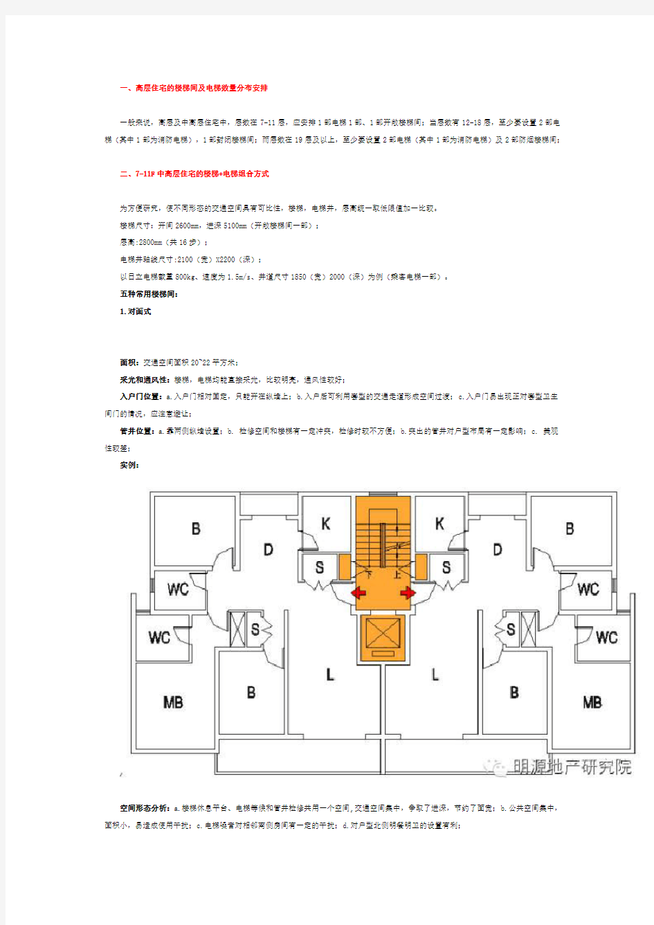 高层住宅中,楼梯间+电梯地24种组合方式方法