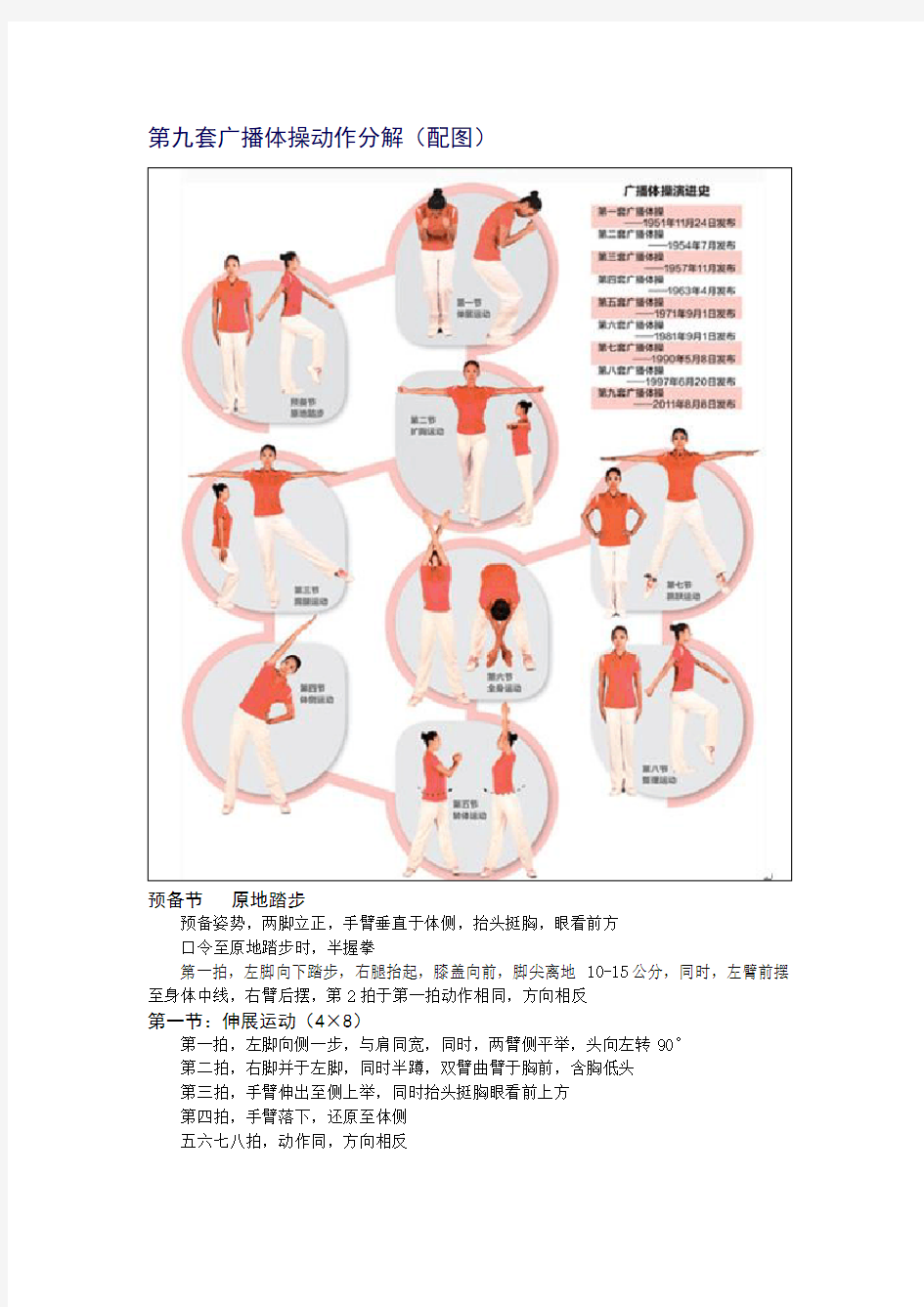 第九套广播体操动作分解(配图).