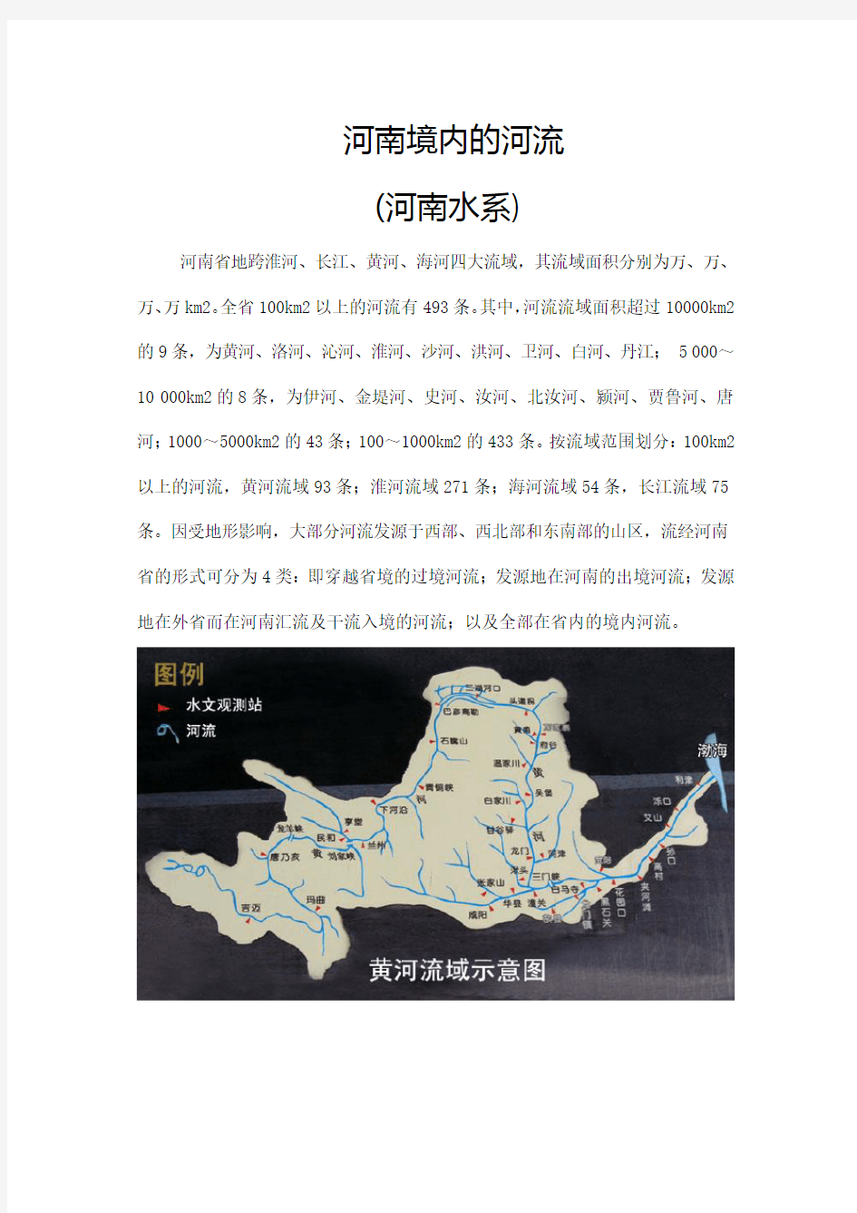 河南省水系概况图文版