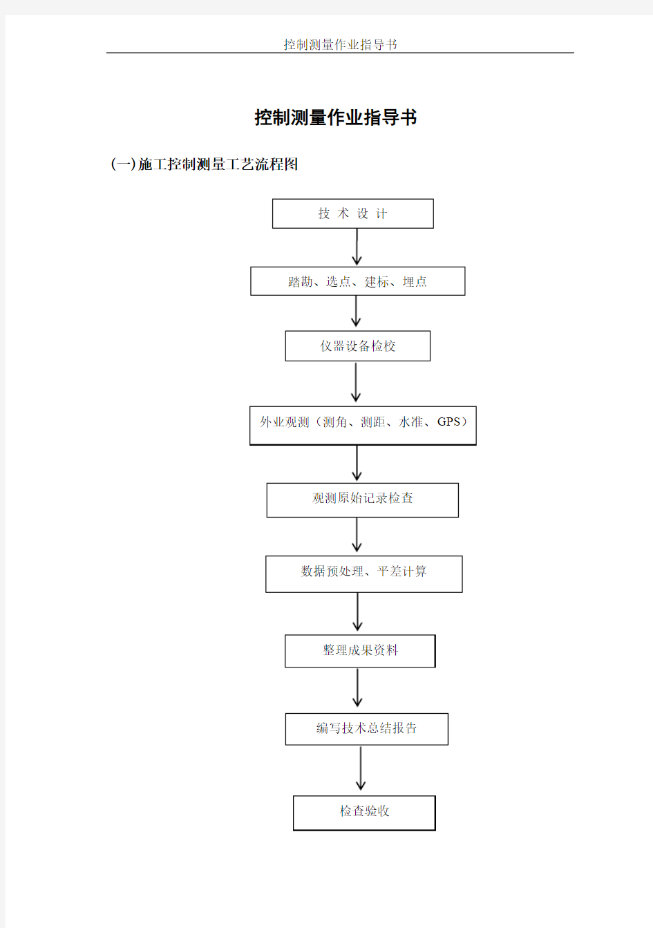 控制测量作业指导书