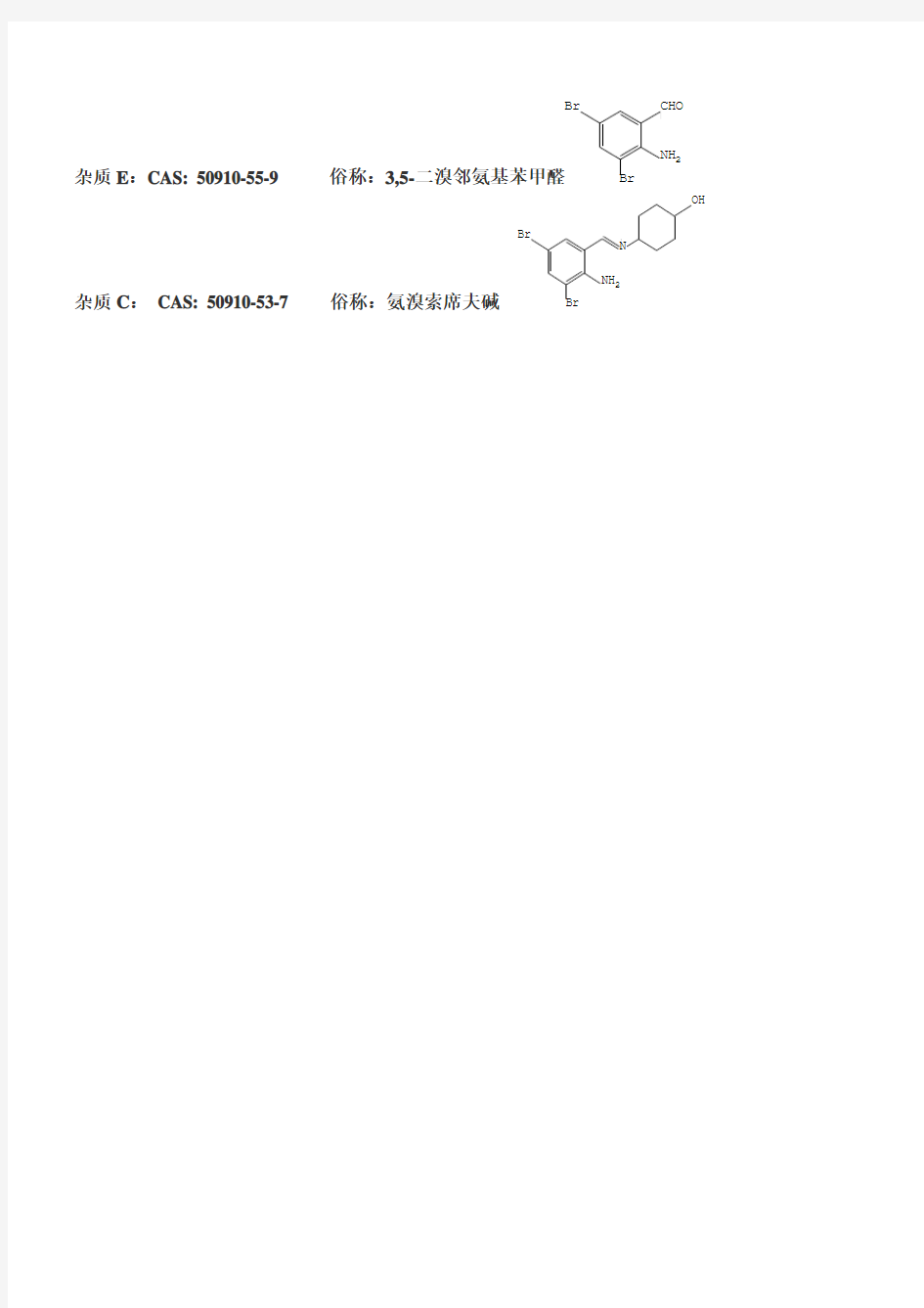 盐酸氨溴索杂质分析及杂质色谱图