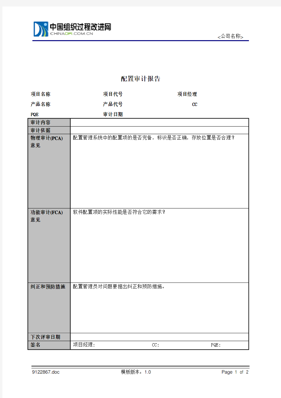 配置审计报告模板