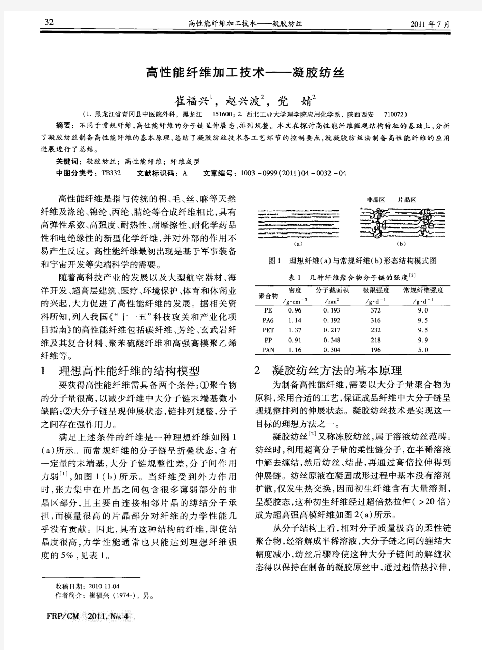 高性能纤维加工技术——凝胶纺丝