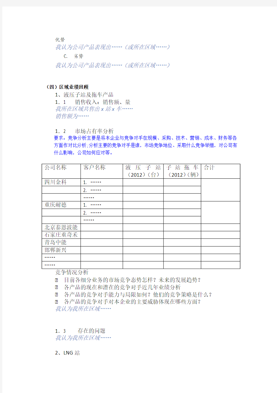 天然气加气站市场调研报告提纲