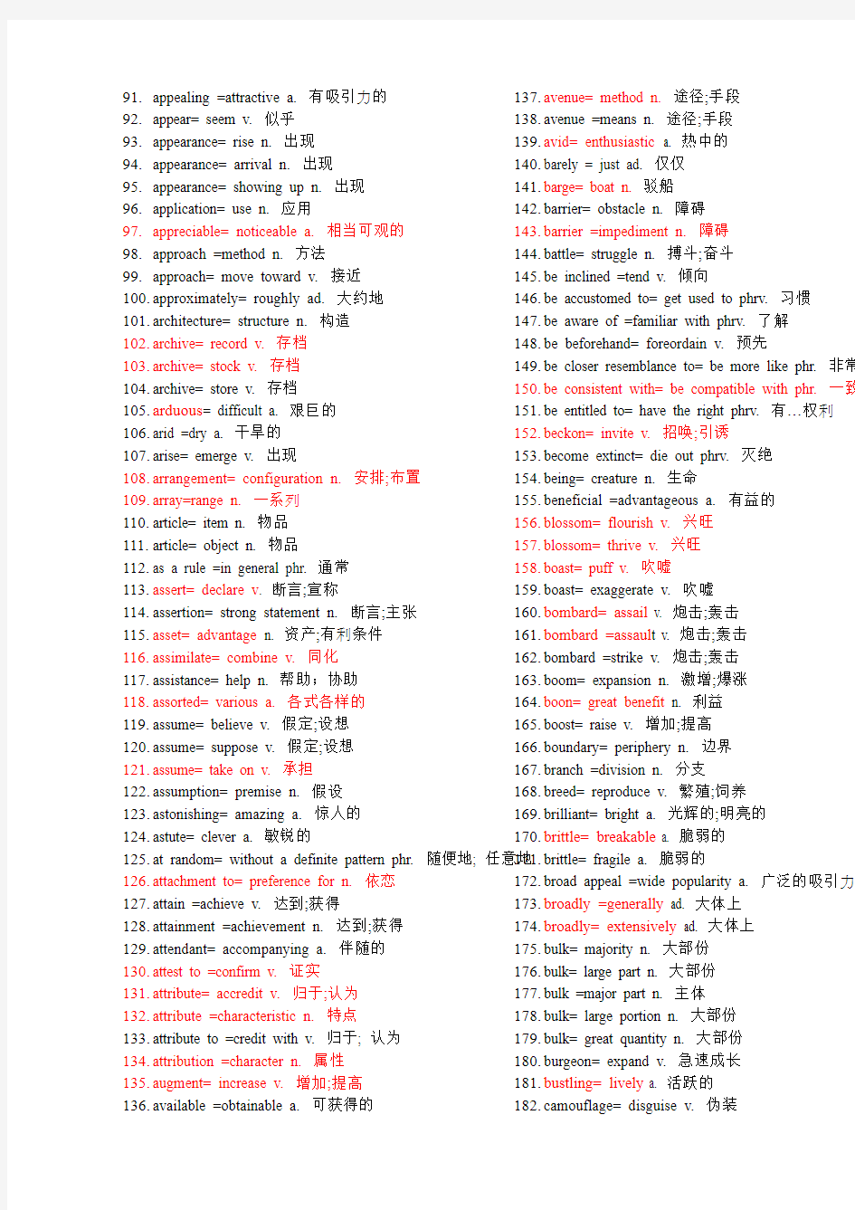 iBT新托福镇魂单词题(词汇题)全集1.3