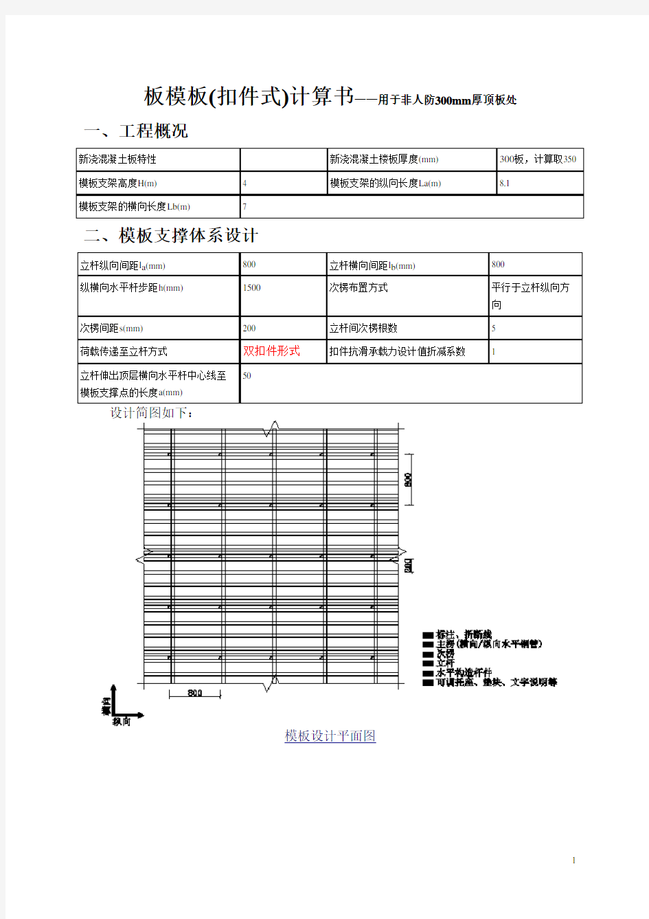 板(350厚)模板计算书