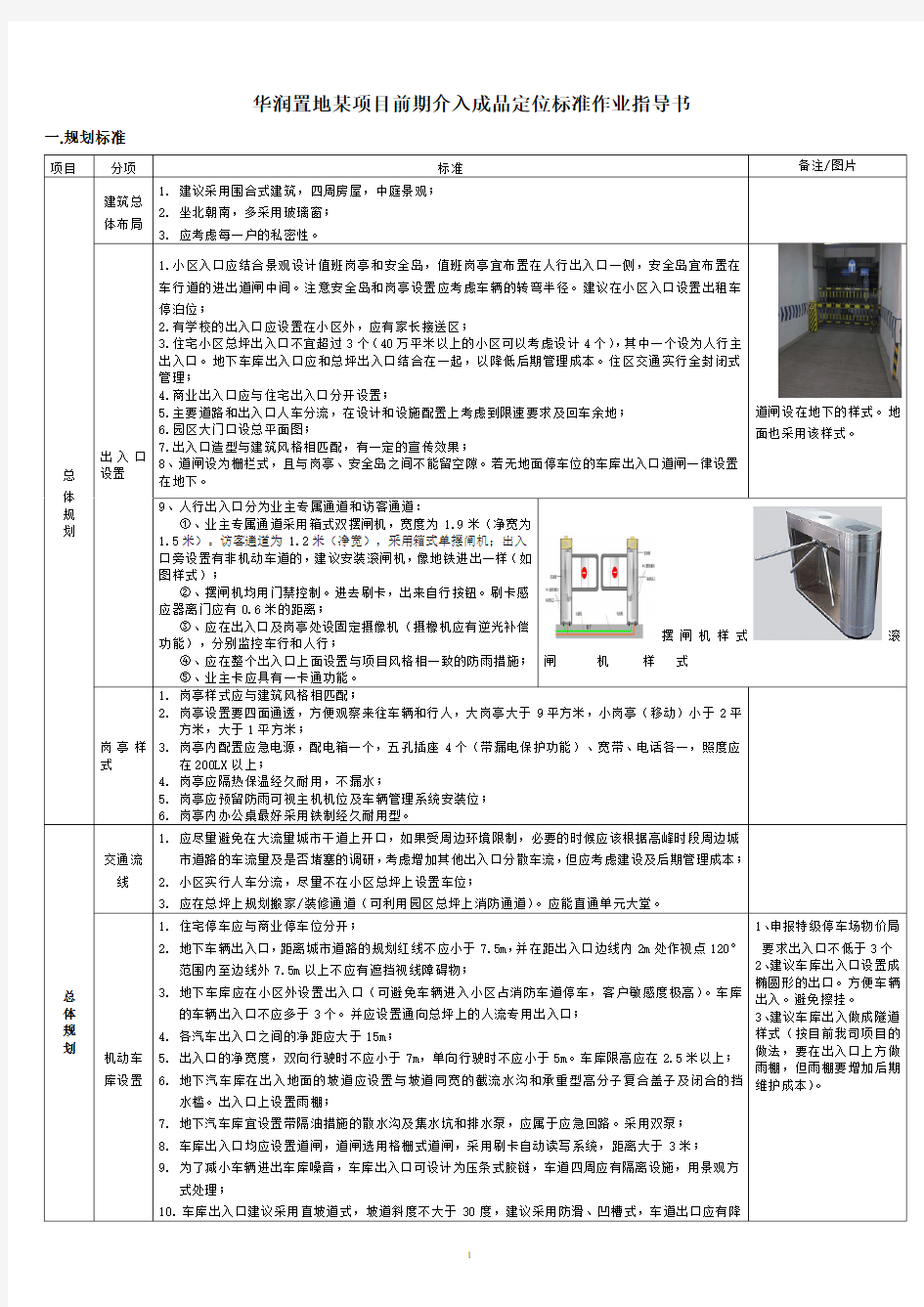 华润置地某项目前期介入成品定位标准作业指导书