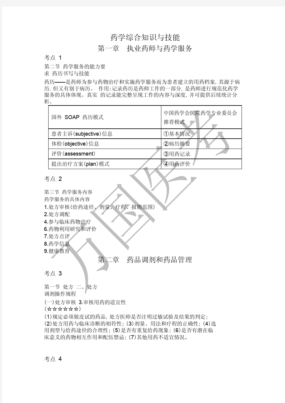 2015药学综合知识与技能考点总结(必看).pdf