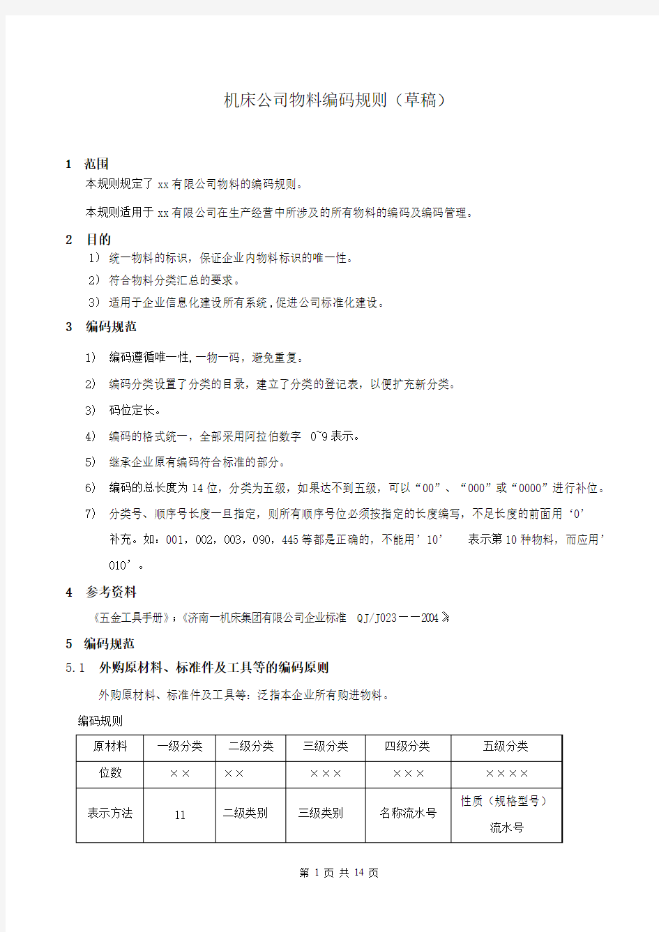 机床公司物料编码规则.答案