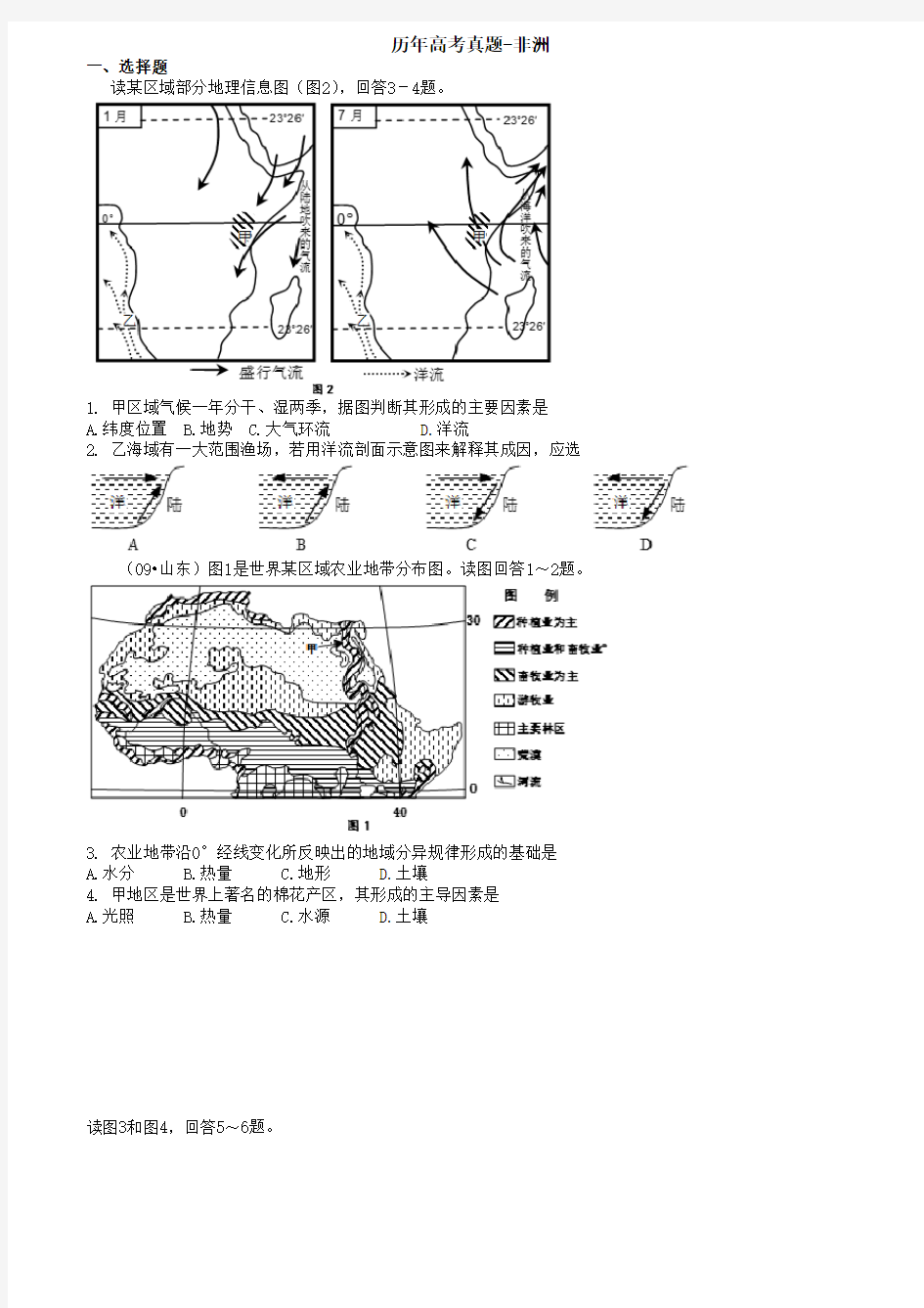 历年高考真题-非洲