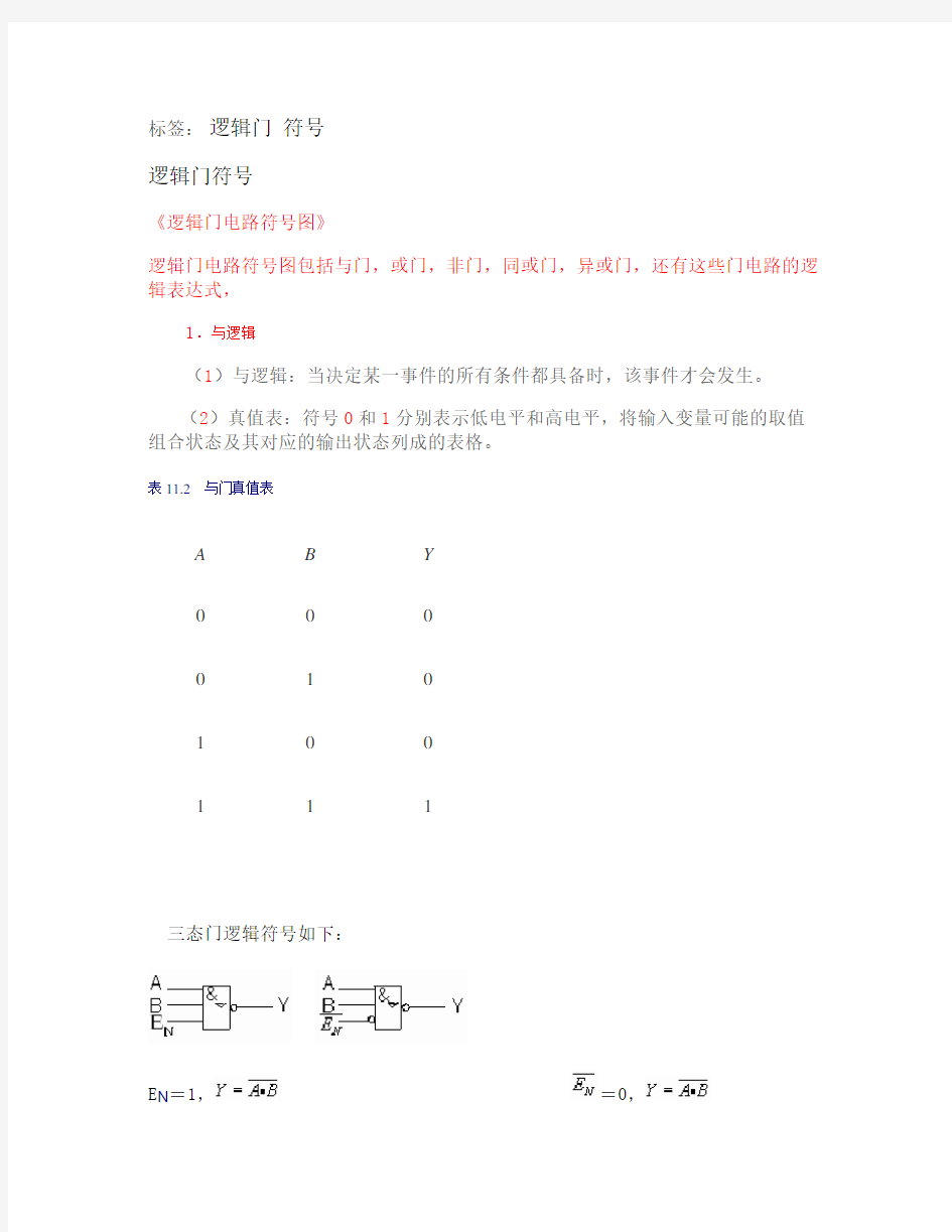 数字电路逻辑符号大全