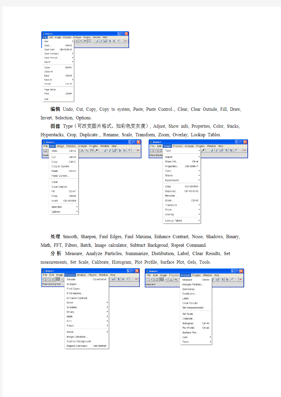 Image J官方简体中文快速 入门指南