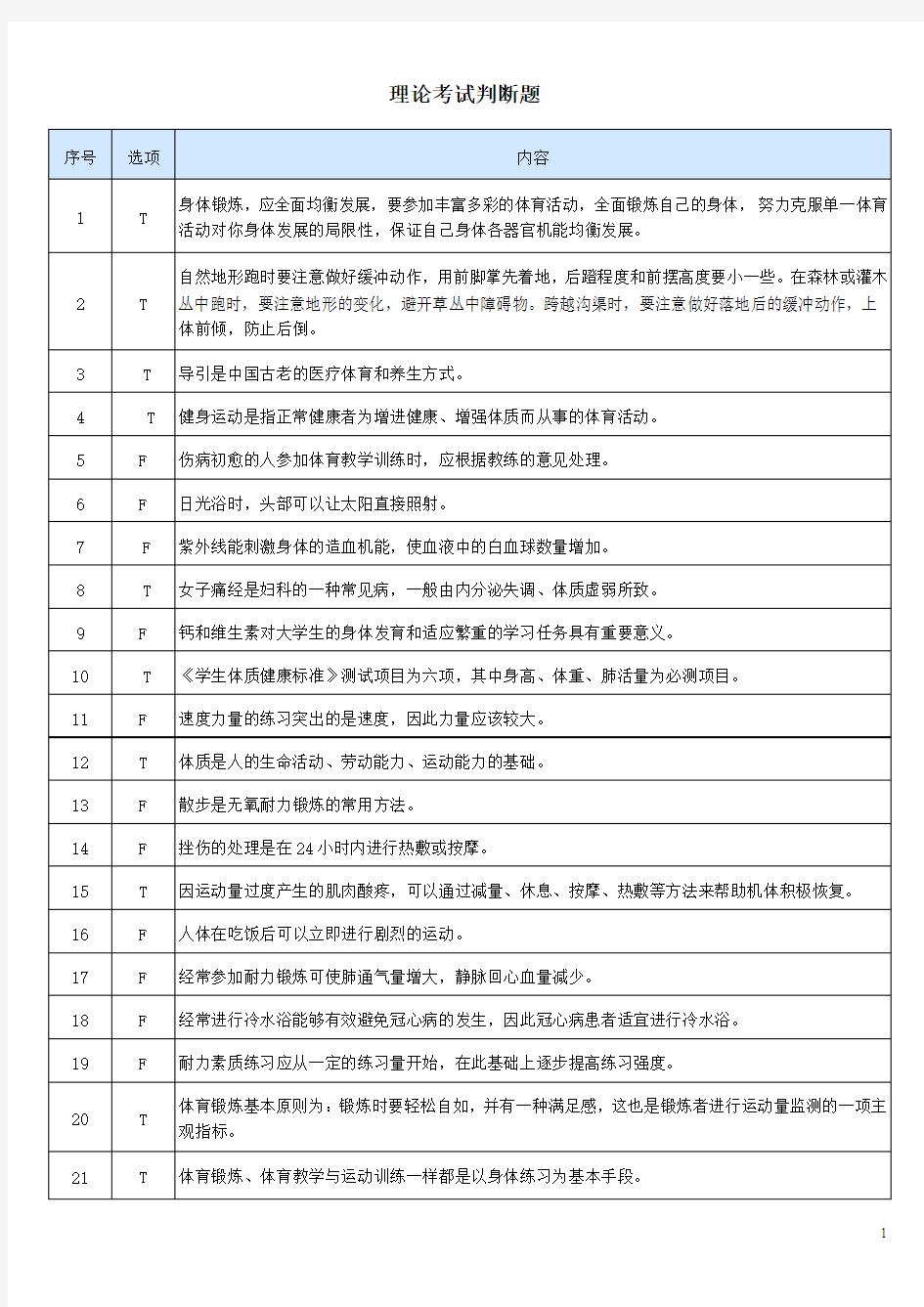 东华大学体育考试笔试题目及答案