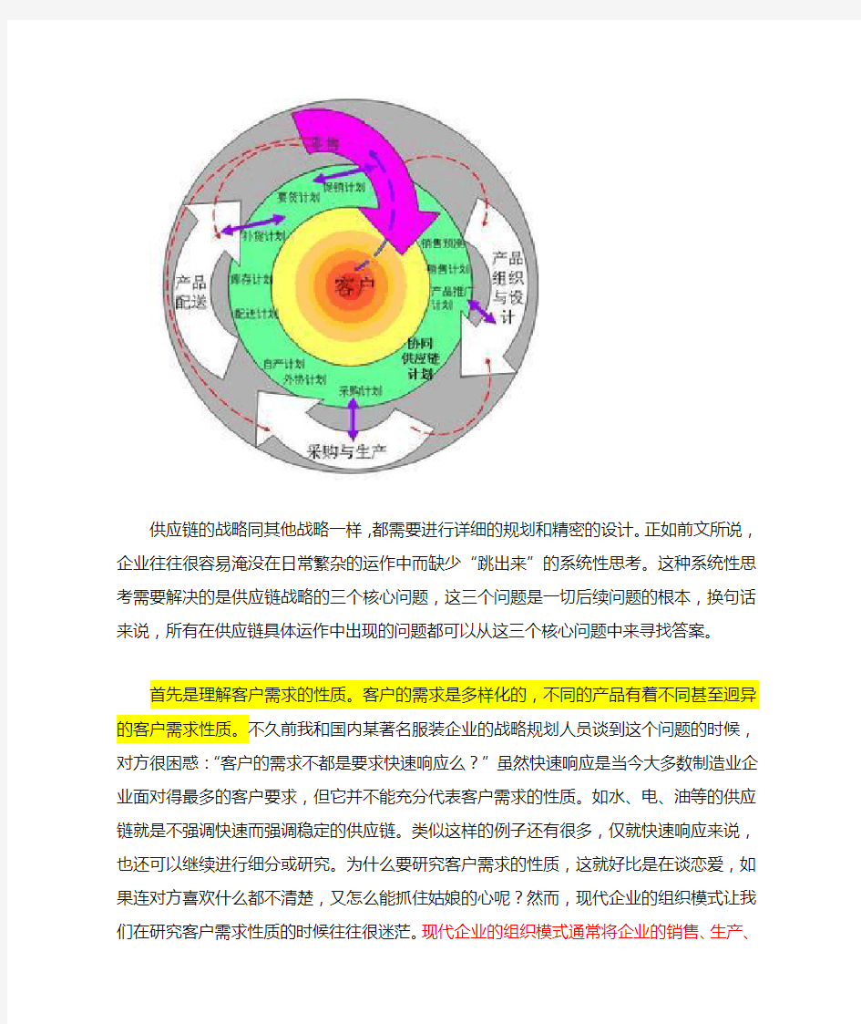 供应链战略规划需要解决的三个核心问题