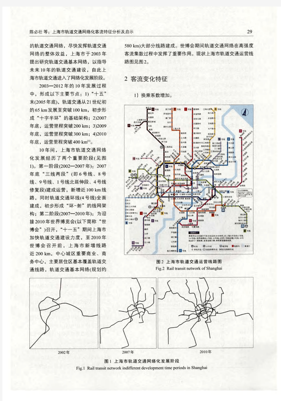 上海市轨道交通网络化客流特征分析及启示