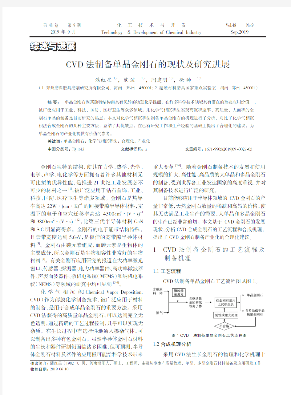 CVD法制备单晶金刚石的现状及研究进展