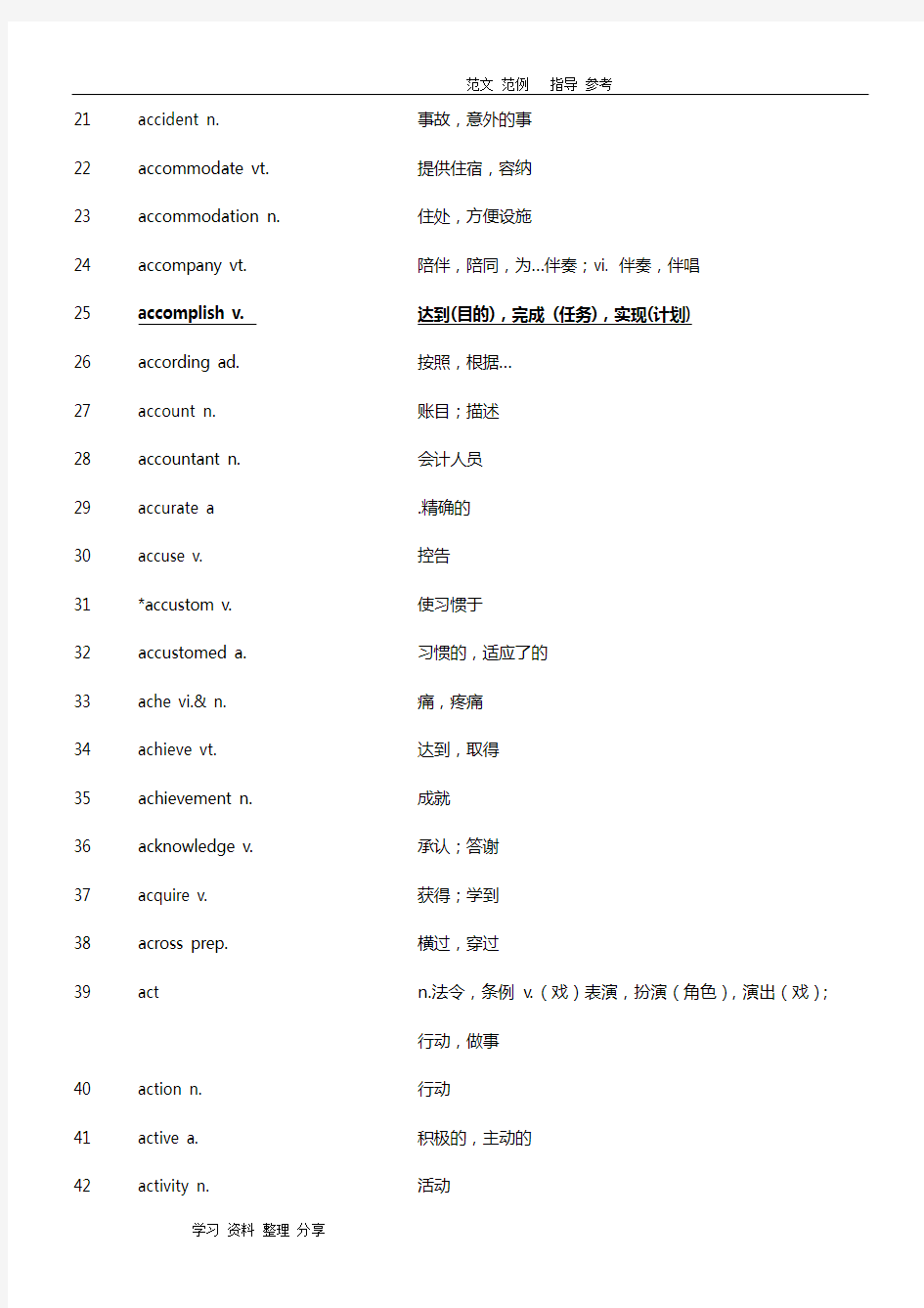 2018年最新上海高考英语考纲词汇表[完整版]