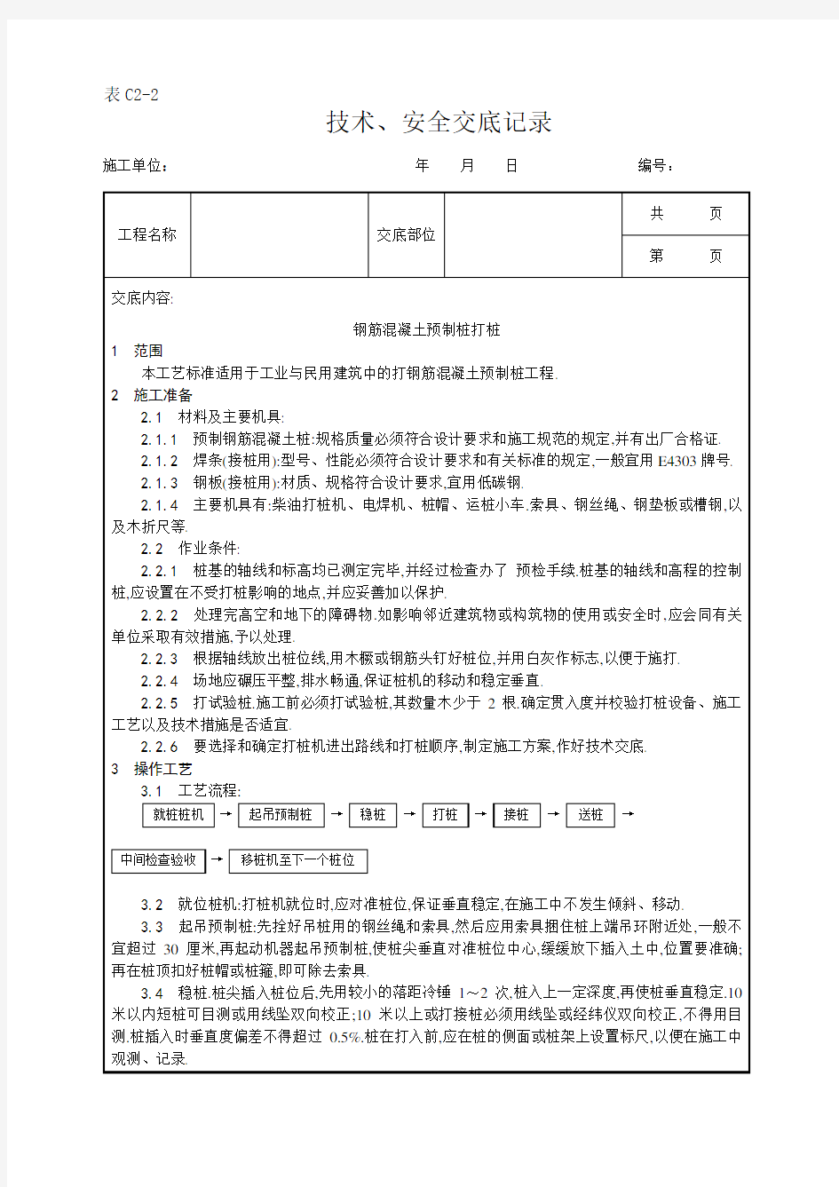 钢筋混凝土预制桩打桩施工 工艺[详细]