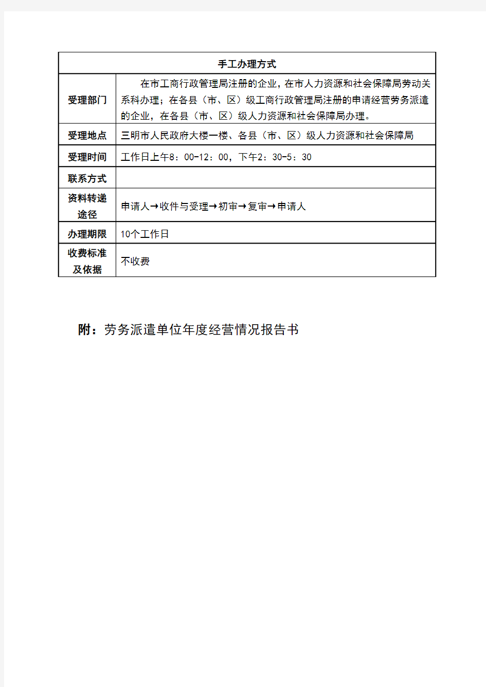 劳务派遣单位年度经营情况报告