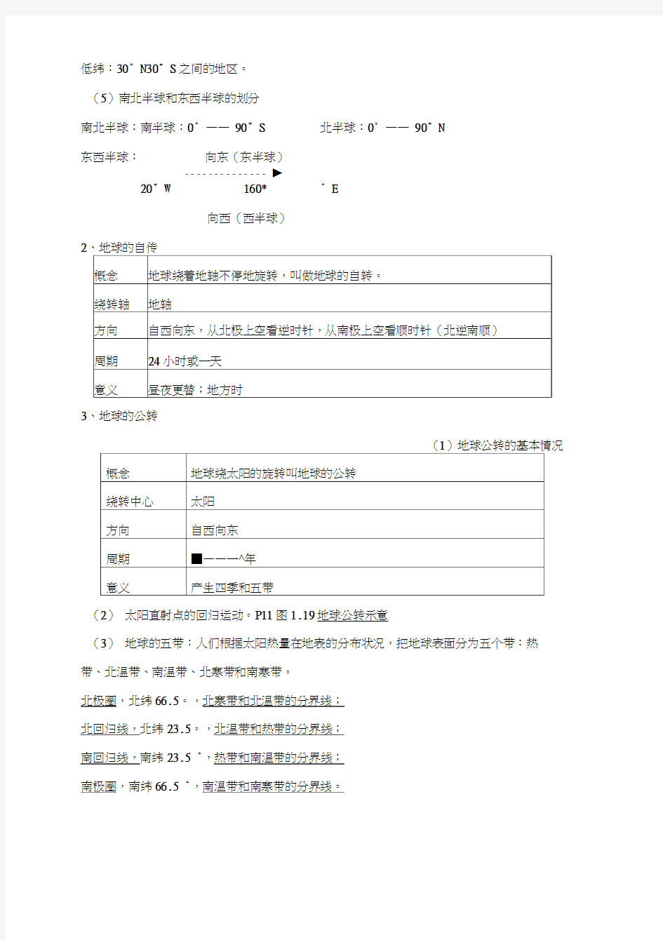 初中地理会考必考知识点汇总