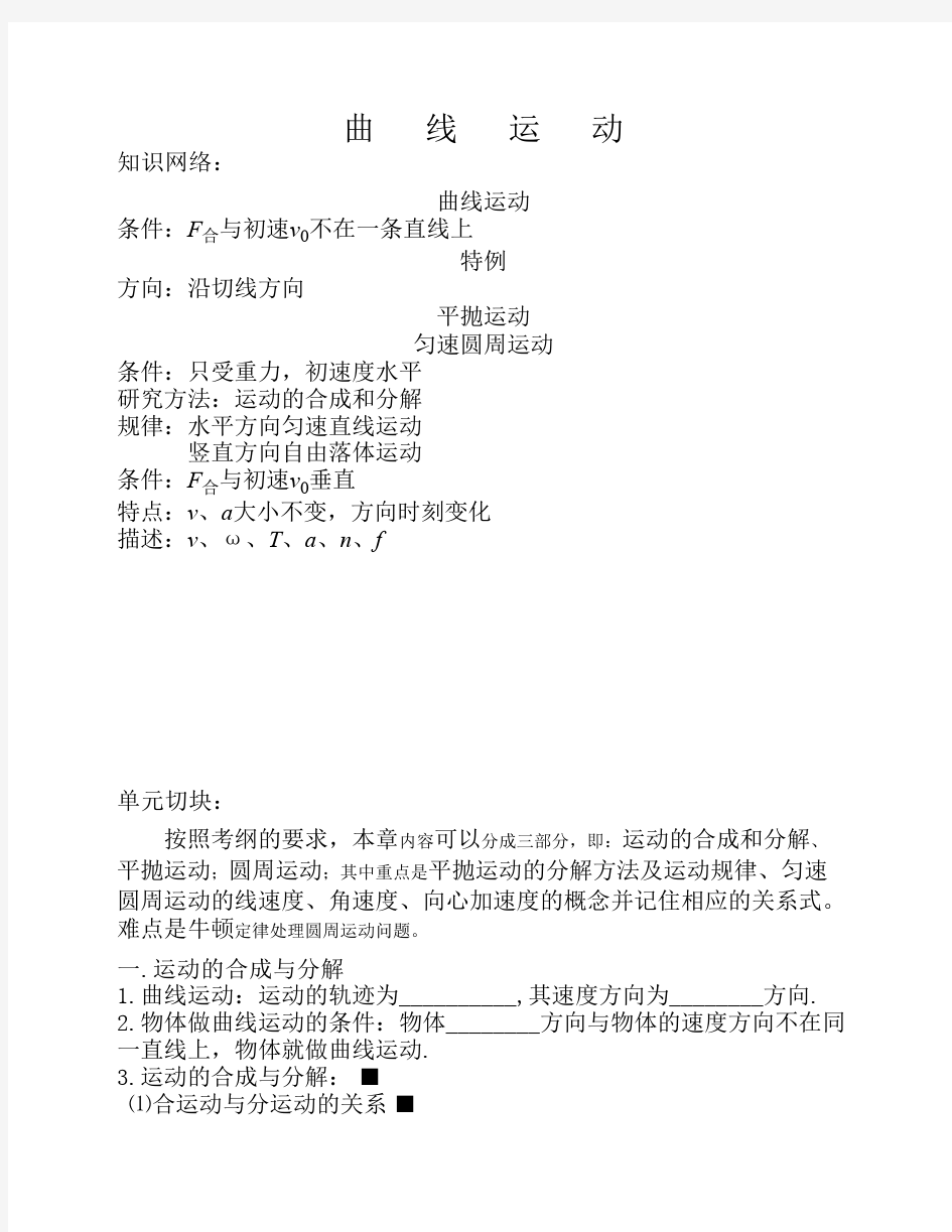 曲线运动总结全