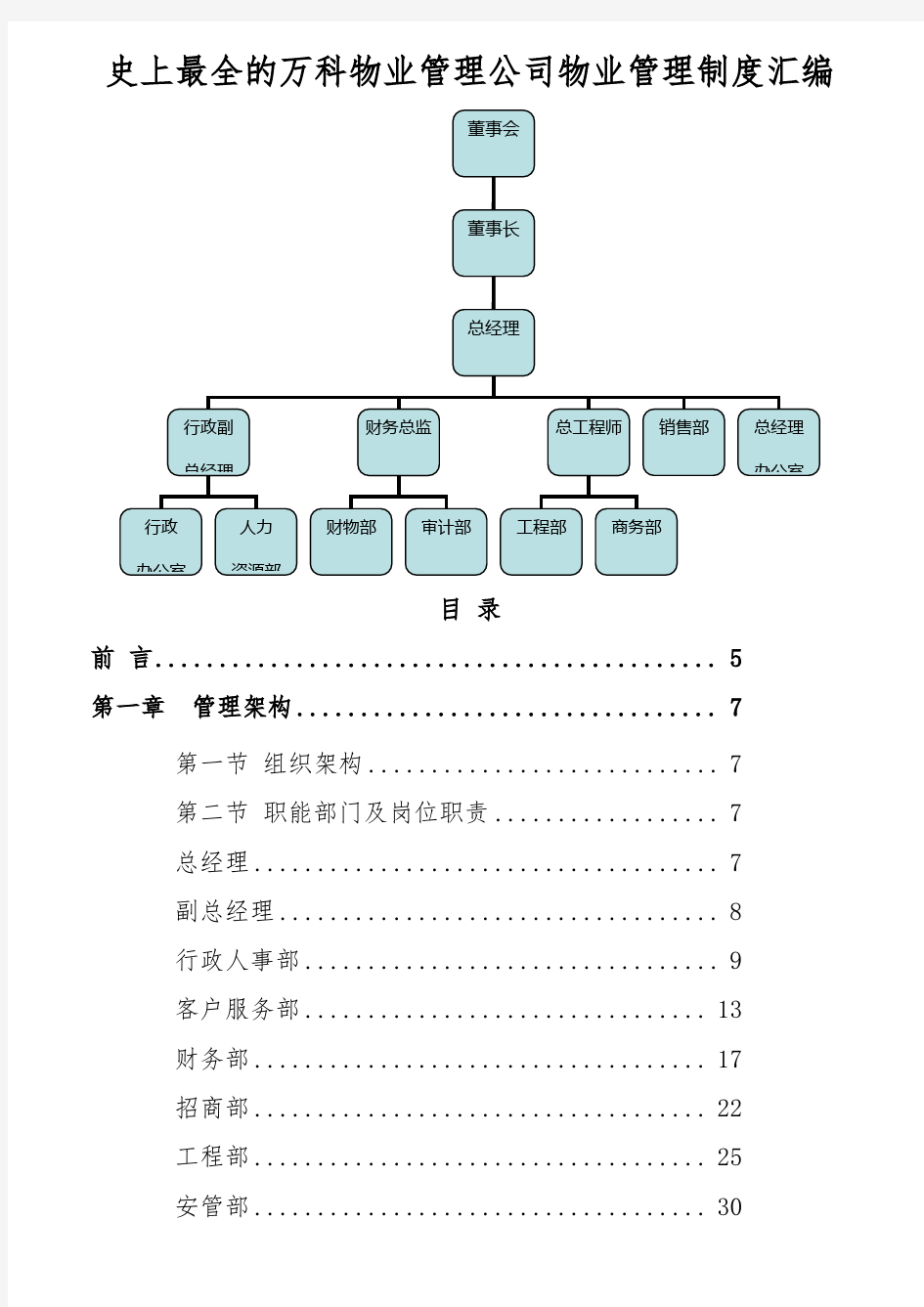 史上最全的万科物业管理公司物业管理制度汇编