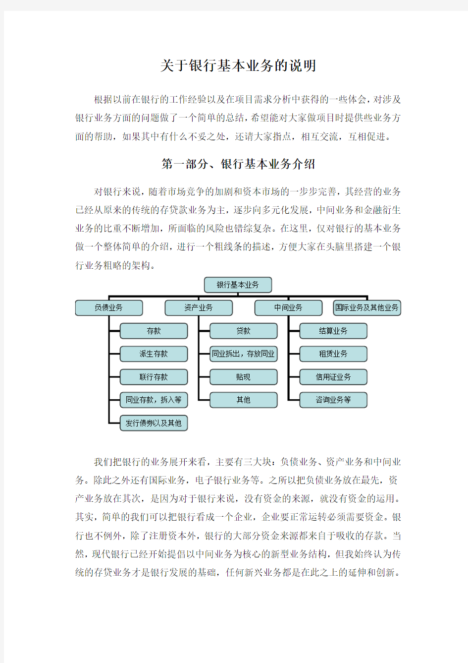 银行基本业务说明