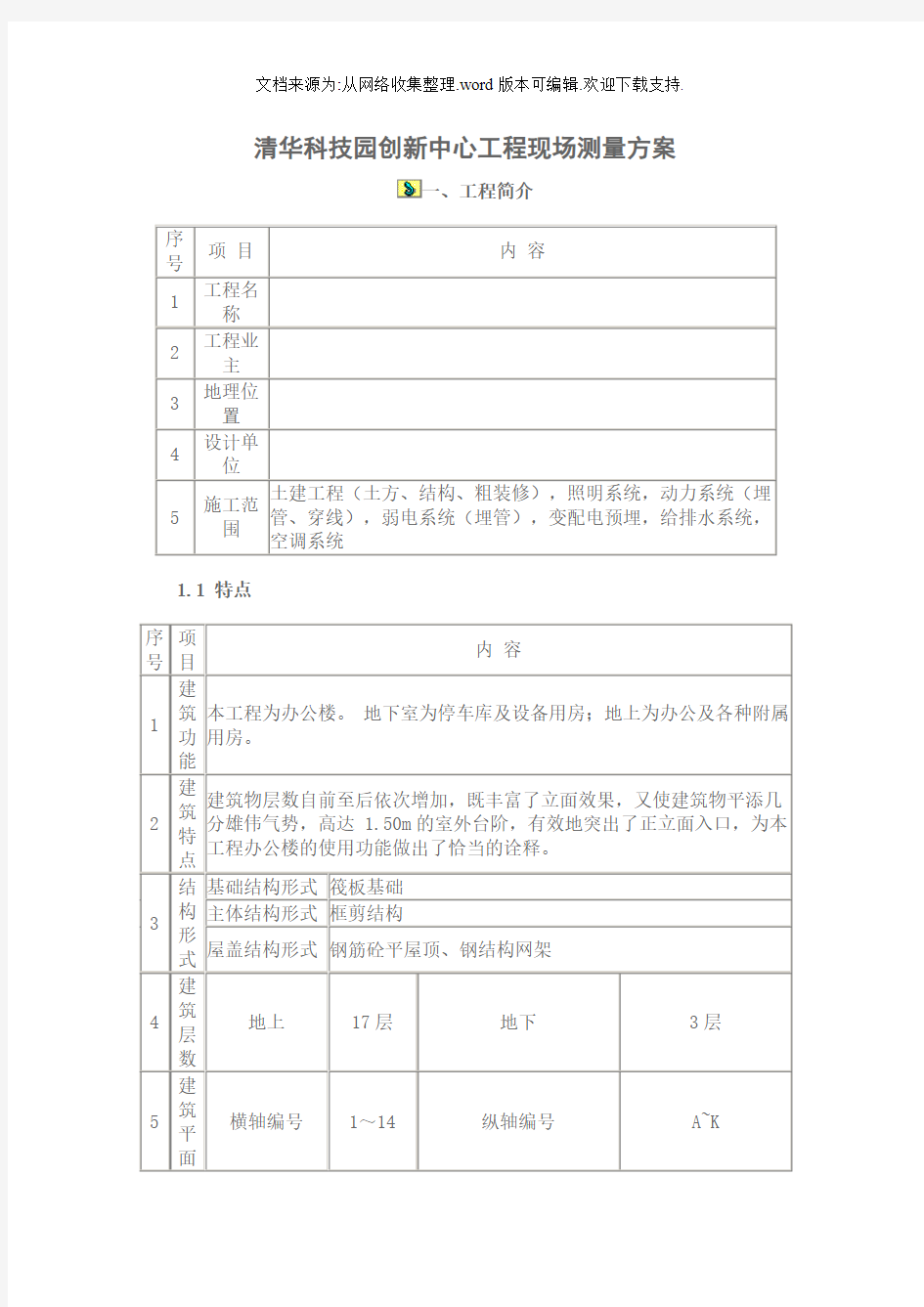 工程现场测量方案