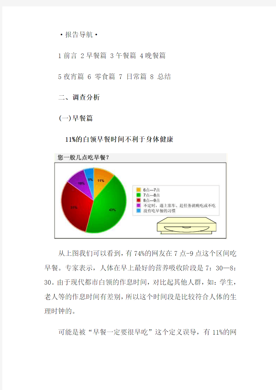 中国白领饮食习惯调查报告