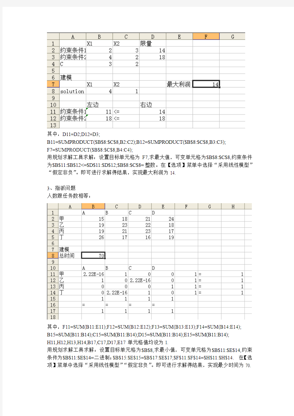 实验报告整数规划